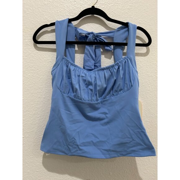 NWT Blogilates Blue Bow Back Tank - Women's M - MSRP $25 - Picture 1 of 6